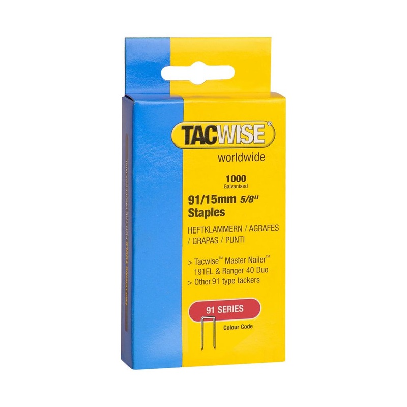 Tacwise Tacker Staples (91)|15mm|30mm