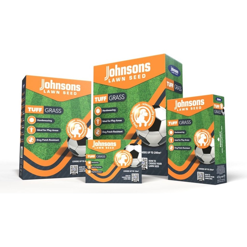 Johnsons Lawn Seed Tuffgrass|10sqm/210g|20sqm/425g|60sqm/1.275kg|200sqm/4.25kg