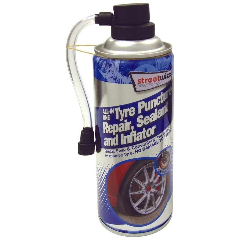 Streetwize Tyre Puncture Repair, Sealer & Inflator 450ml