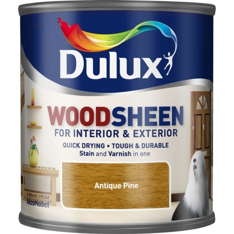 Dulux Woodsheen 250ml|Antique Pine|Church Oak|Dark Walnut|Ebony|French Oak|Golden Teak|Rich Mahogany|Warm Maple