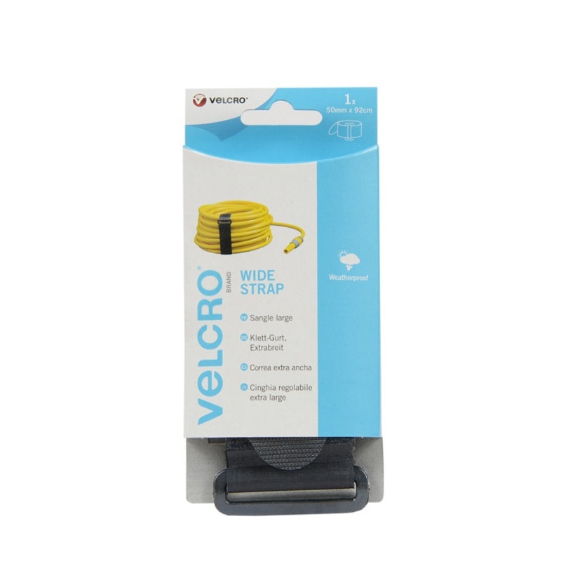 VELCRO Wide Strap Weatherproof  50mm x 92cm (Black)