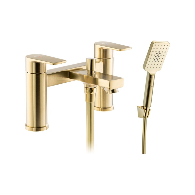 Abode Aquip Deck Mounted Bath Shower Mixer – Brushed Brass