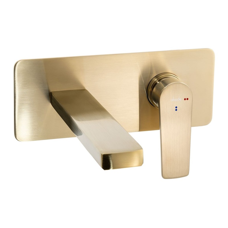 Abode Aquip Wall Mounted Basin / Bath Mixer – Brushed Brass