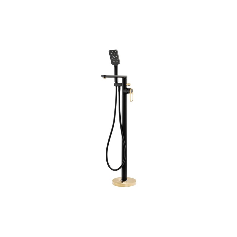 Abode Levarto Floor Standing Bath Shower Mixer – Matt Black & Brass