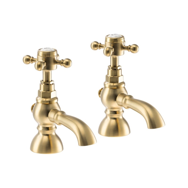 Abode Sentiment Bath Pillar Taps – Brushed Brass