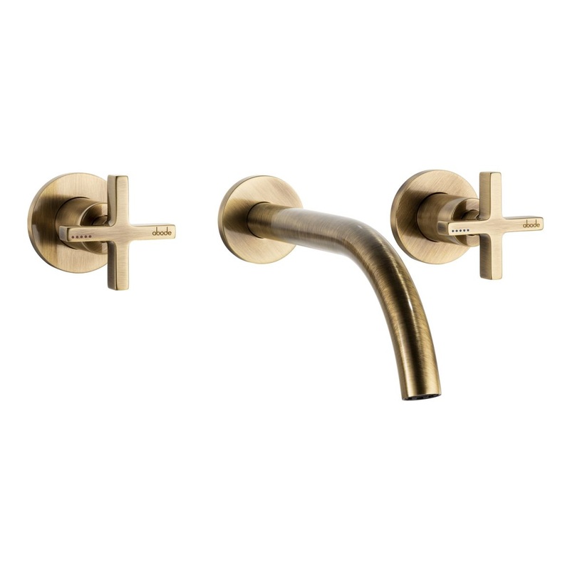 Abode Serenitie Wall Mounted Basin/Bath Mixer – Antique Brass