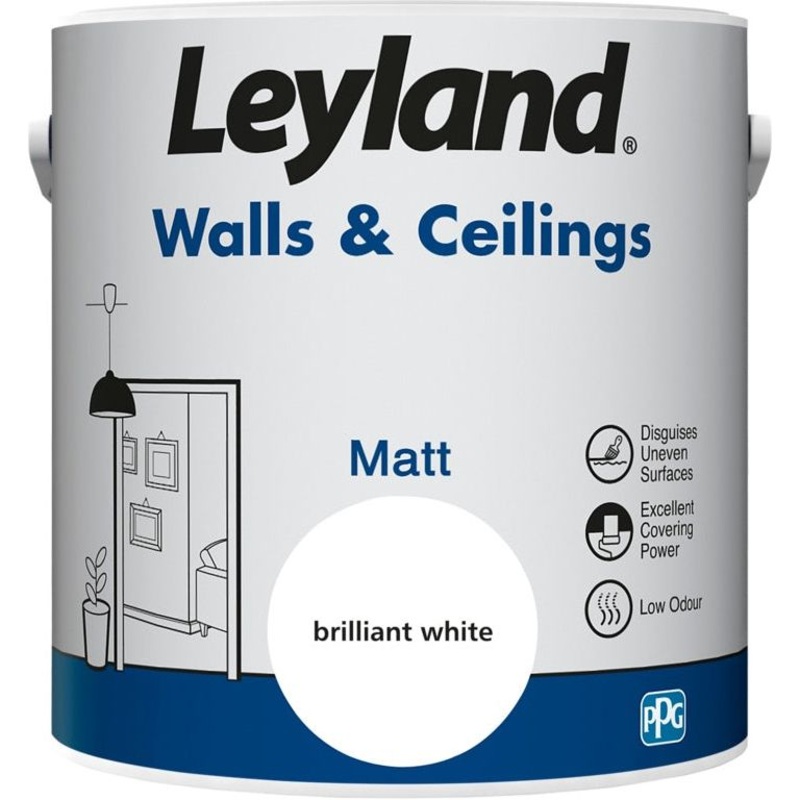 Leyland Walls & Ceilings Matt  2.5L Brilliant White
