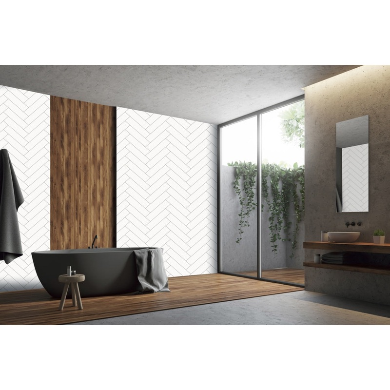 Giavani Chevron White Wall Panels