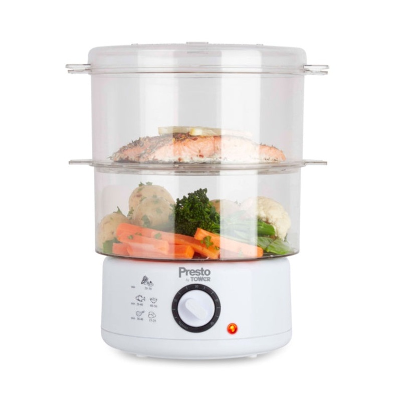 Tower Presto 2-Tier Steamer  White  400W