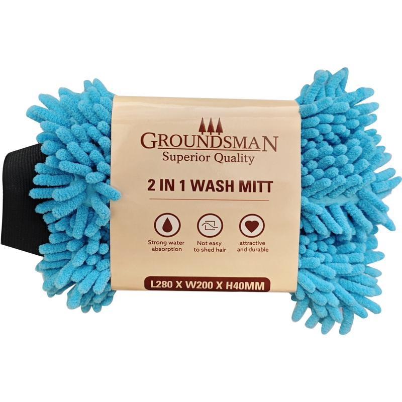 Groundsman 2 In 1 Microfibre Wash Mitt 28x20cm