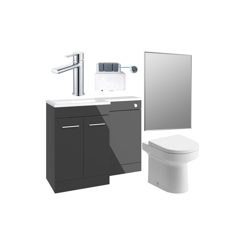 Grove 1100mm Furniture & BTW WC Pack – Anthracite Gloss (RH)