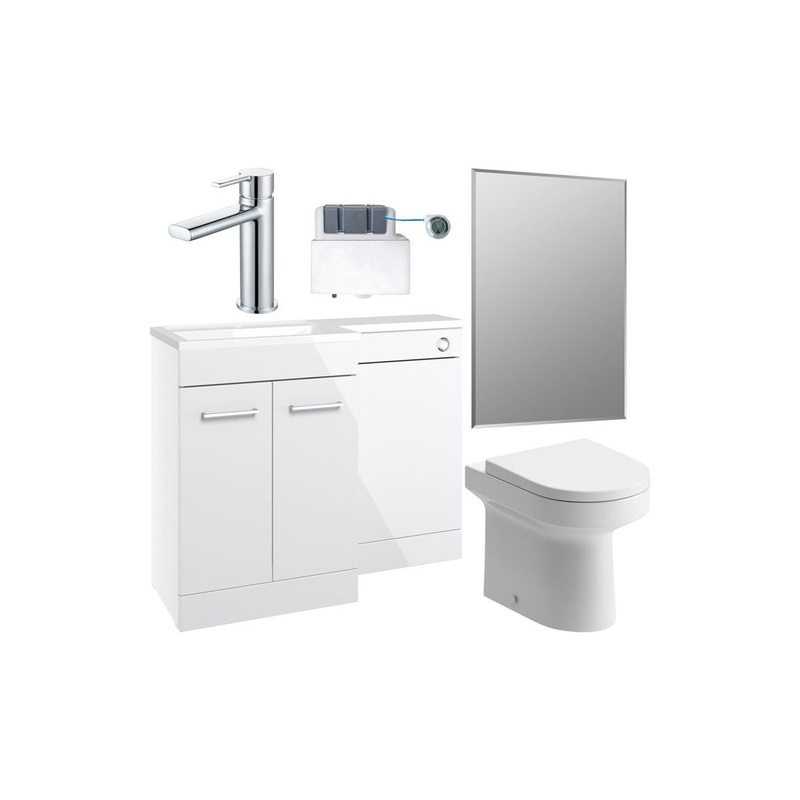 Grove 1100mm Furniture & BTW WC Pack – Grey Gloss (RH)
