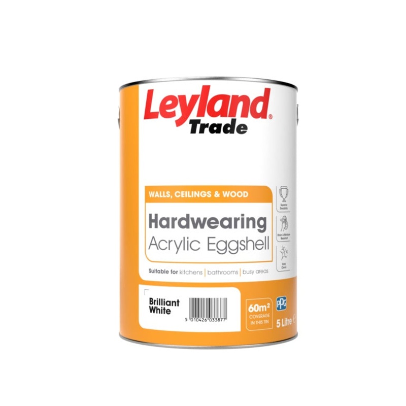 Leyland Trade Acrylic Eggshell – Brilliant White