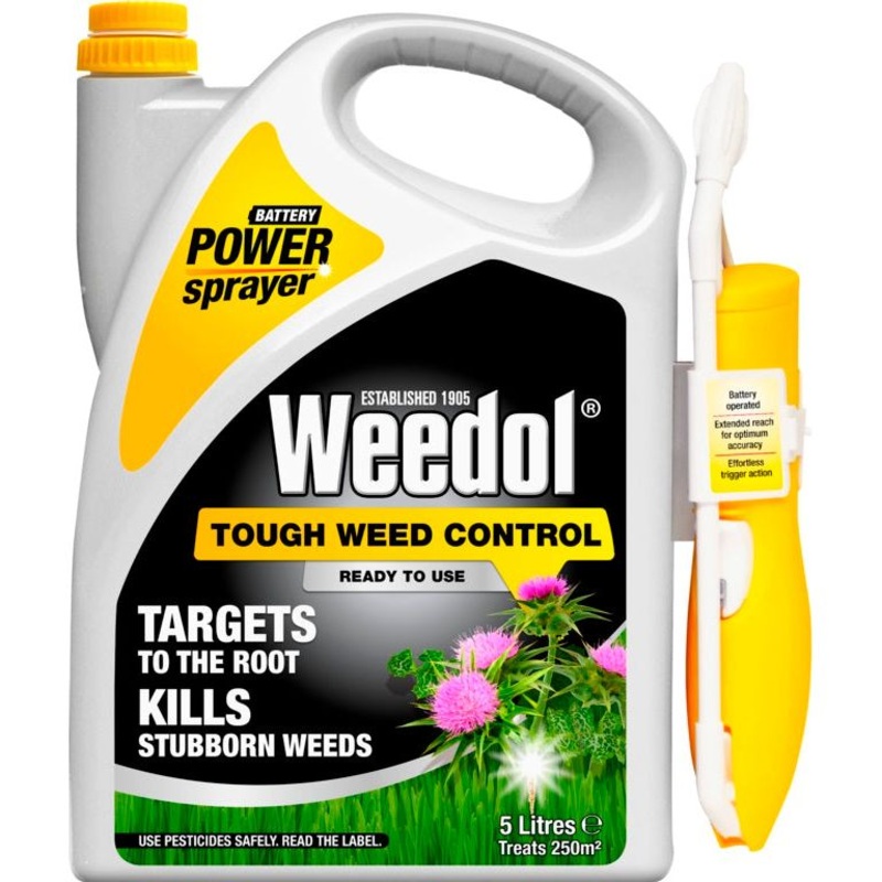 Weedol Tough Weed Control|5L Power Sprayer|1L RTU|500ml Concentrate|3L RTU