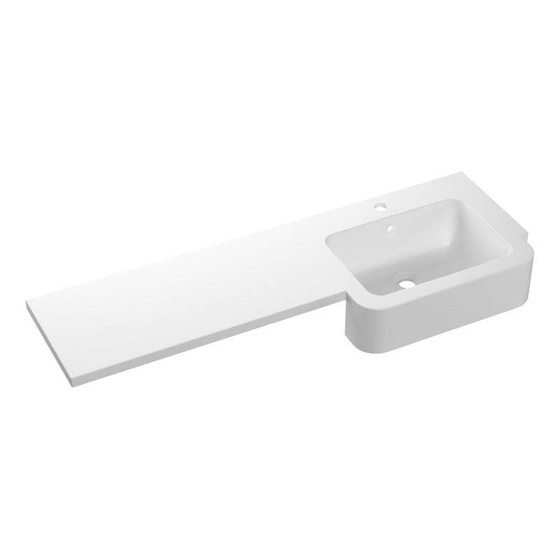 1242mm Standard Square One-Piece Basin & Overflow Ring