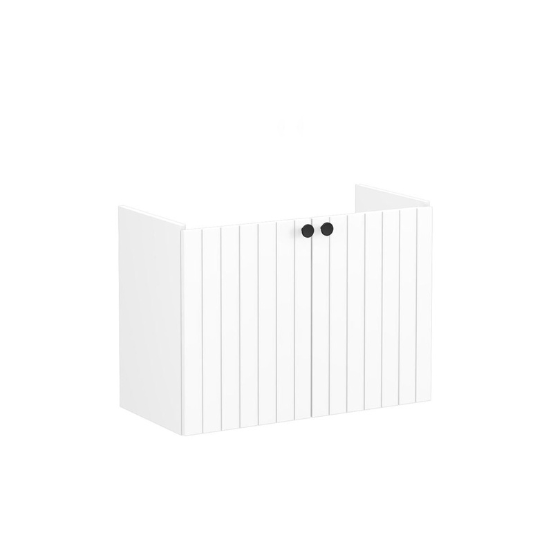 VitrA Root Groove 80cm 2 Door Wall Hung Slim Washbasin Unit – Matt White