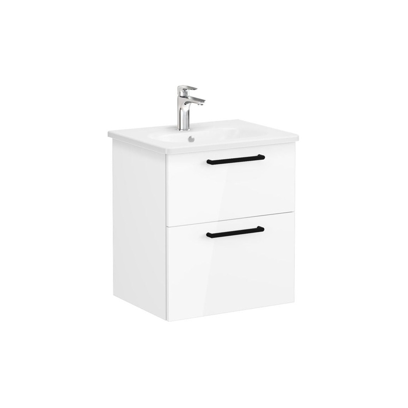 VitrA Zentrum 60cm 2 Drawer W/H Washbasin Unit – High Gloss White