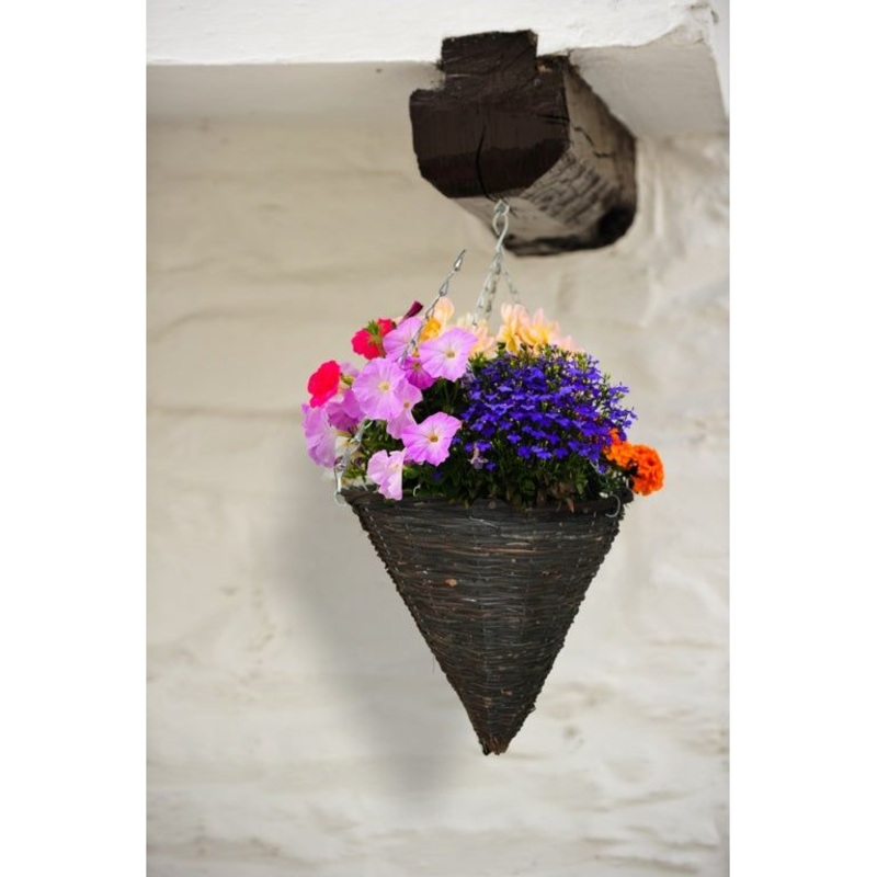 Ambassador Willow Hanging Cone Basket 14