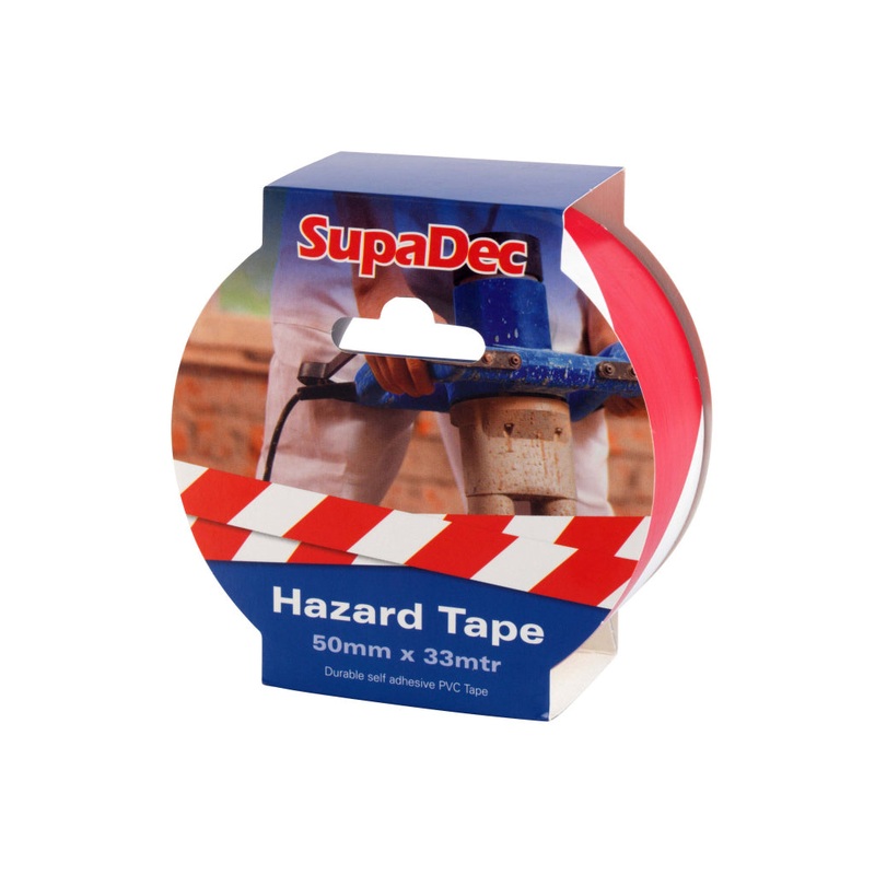 SupaDec Hazard Warning Tape|50x33m Red/White|50mm x 33m Yellow/Black