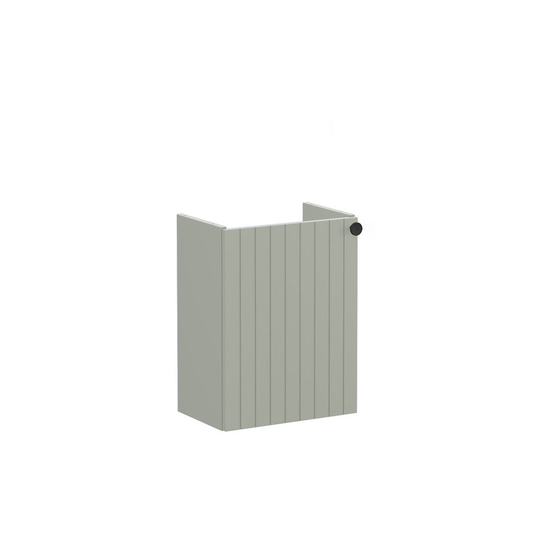 VitrA Root Groove 40cm 1 Door Wall Hung Slim Washbasin Unit (LH Hinge) – Matt Retro Green