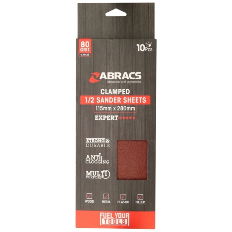 Abracs Orbital Clamped Sander Sheets 115mm x 280mm 80g