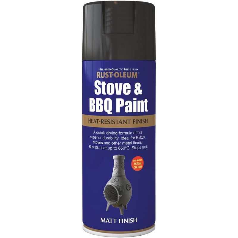 Rustoleum Stove Bbq Paint Black Matt 400ml