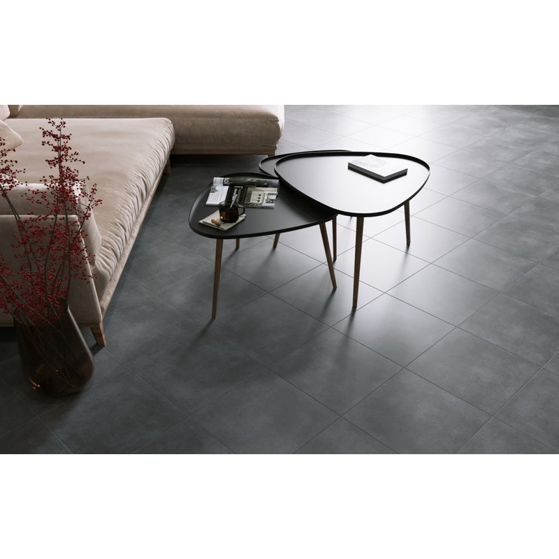 Golden Tile Porcelain Floor Tile 40 x 40cm Pack 7 Lofty Anthracite 1.12m2