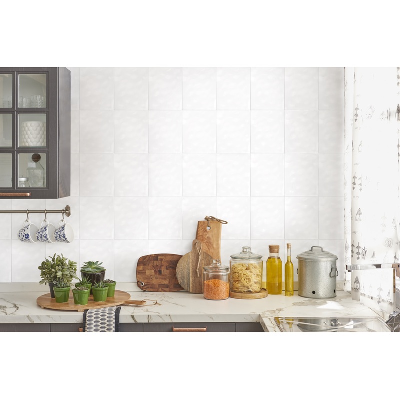 Kai Gloss Bumpy White Wall Tile