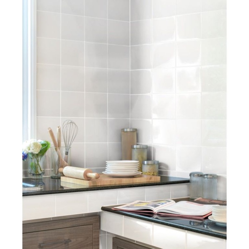 Kai Gloss Flat White Wall Tile 15 x 15cm 1m2