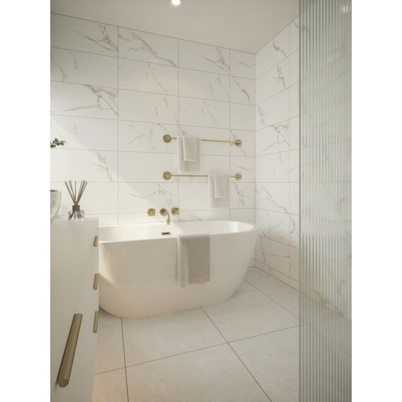Skyline Quebec Gloss Whtie Wall Tile 600 x 300mm 0.9m2