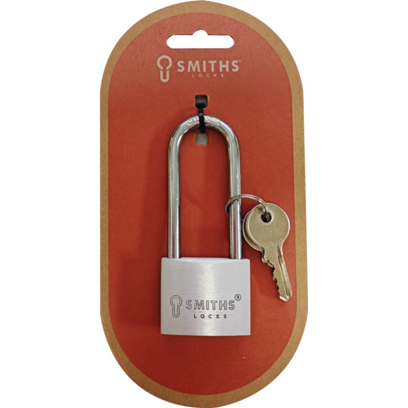 Smiths Locks Aluminium Padlock Long Shackle 40mm