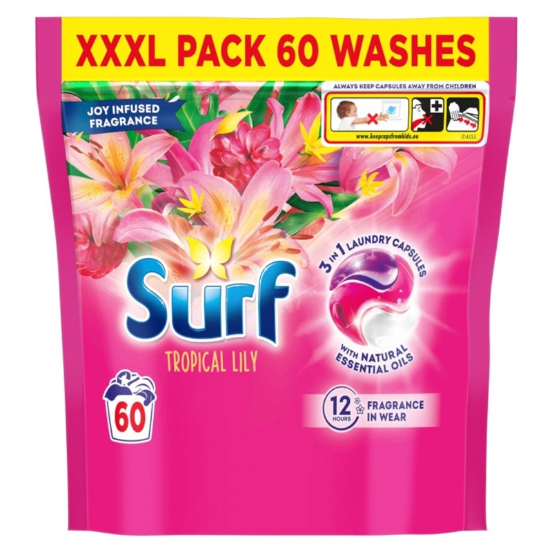 Surf Laundry Capsules 60 Wash|Tropical Oasis|Passion Bloom