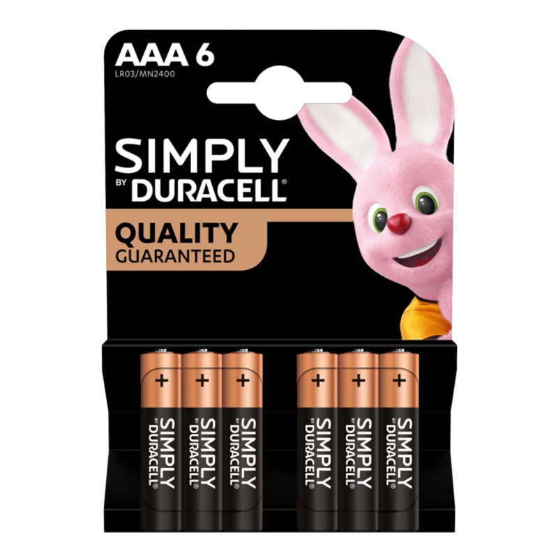 Duracell Simply Batteries|AAA Pack 6|AA Pack 6