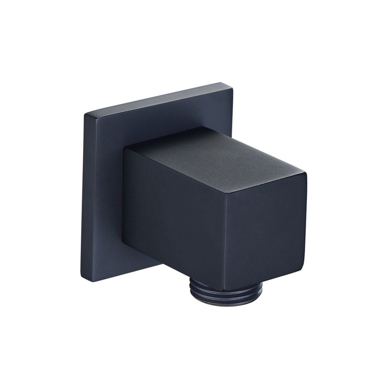 Square Wall Outlet Elbow – Matt Black