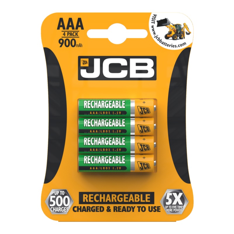 JCB Rechargeable AAA Batteries
