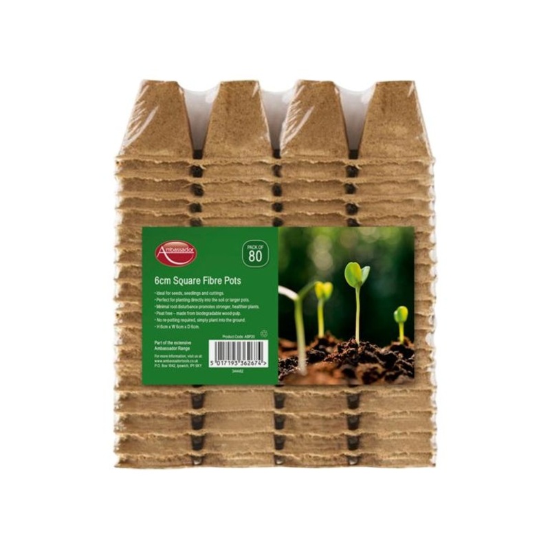 Ambassador Square Fibre Pots 6cm – Pack 80