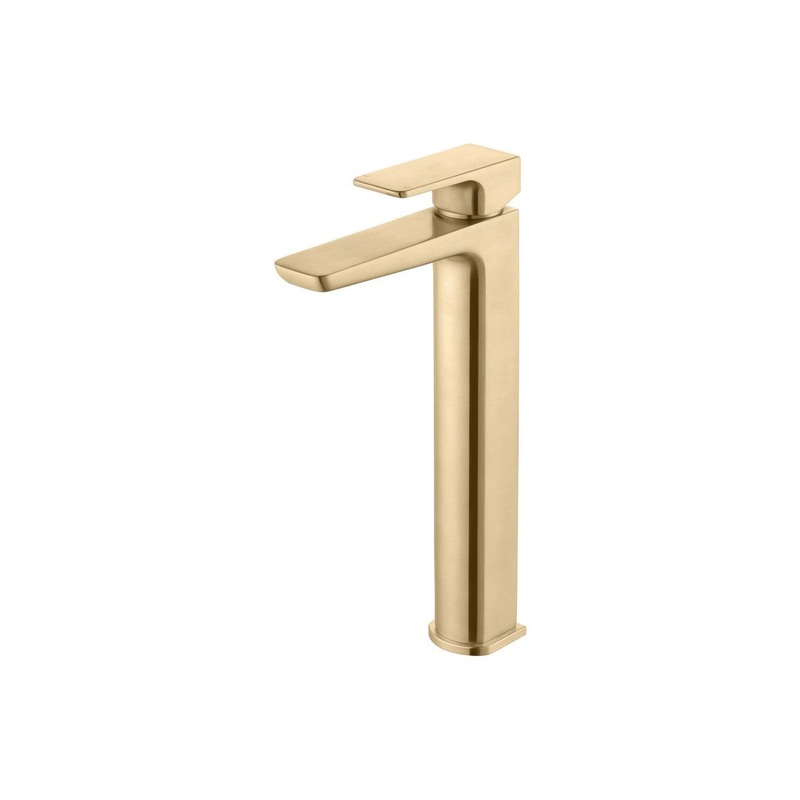 Fegge Tall Basin Mixer – Brushed Brass