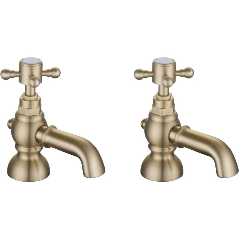 Namdi Bath Pillar Taps – Brushed Brass