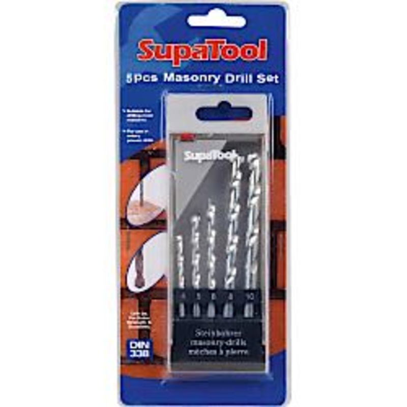 SupaTool Masonry Drill Bits|5 Piece|8 Piece
