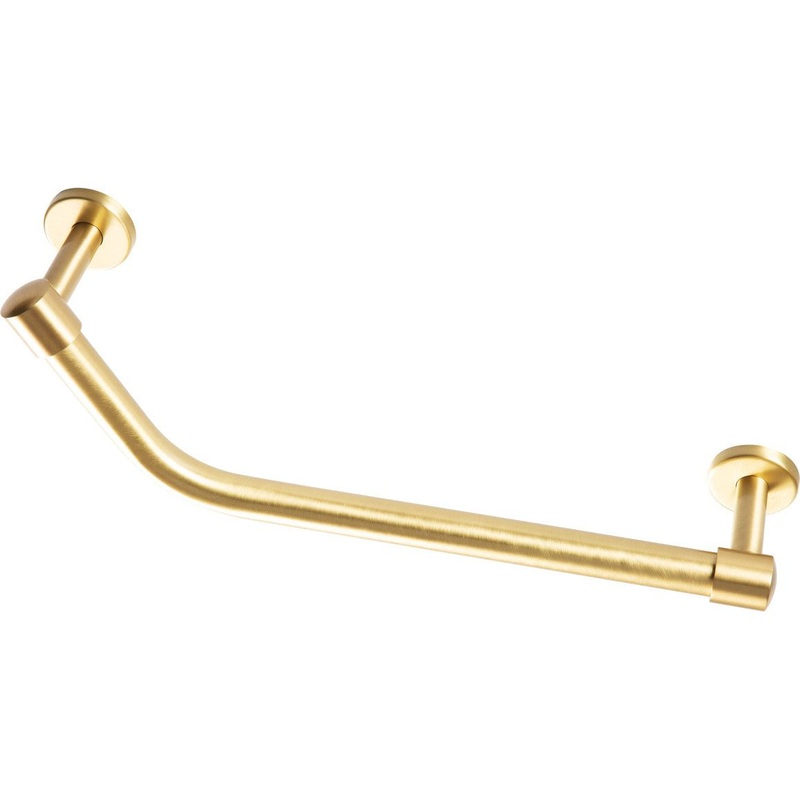 Angled 40cm Grab Rail – Brushed Brass