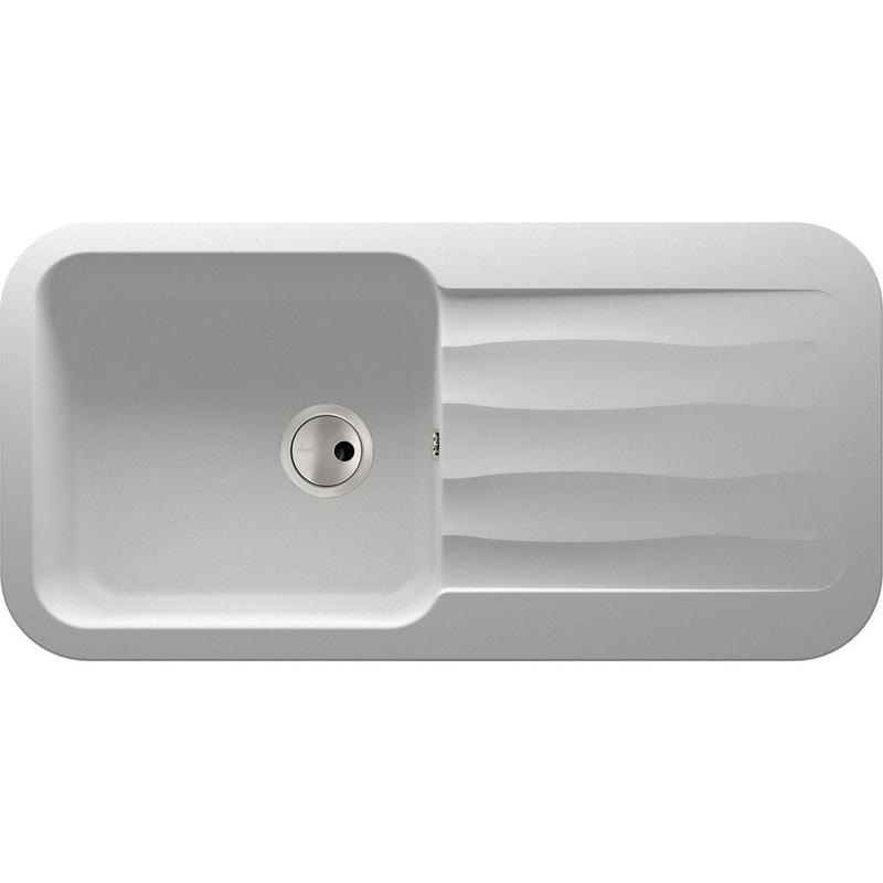 Abode Dune 1B & Drainer Granite Inset Sink – Frost White