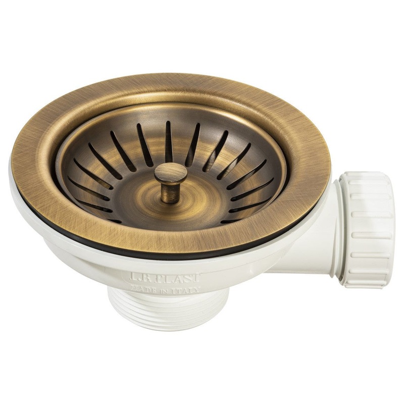 Abode 90mm (1.5) Manual Basket Strainer Waste – Antique Brass