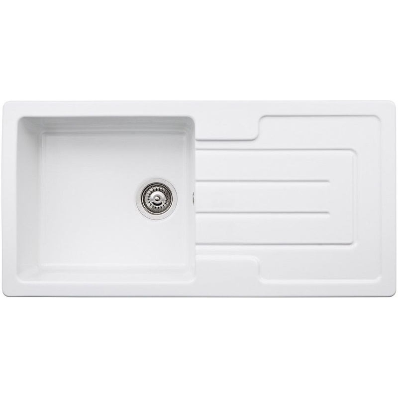 Abode Acton 1B & Drainer Ceramic Inset Sink – White