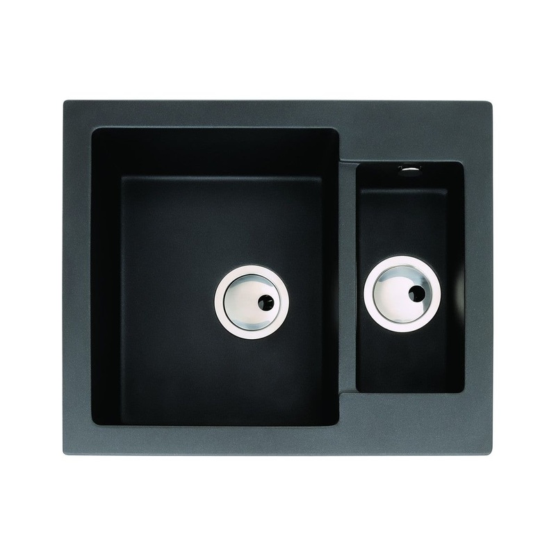 Abode Zero 1.5B Granite Inset Sink – Black Metallic