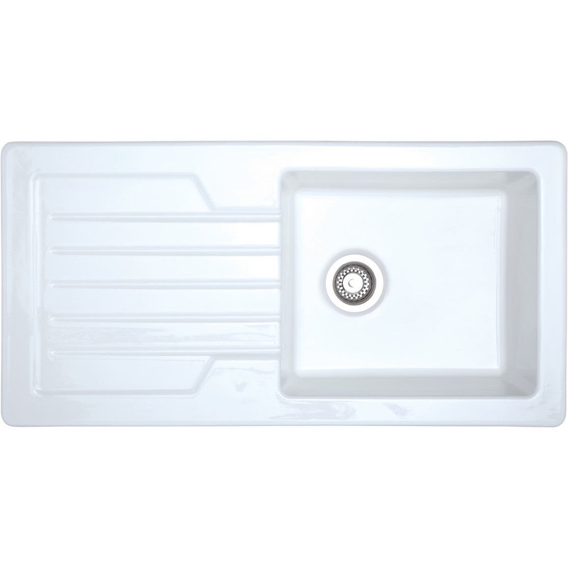 Prima 1B 1D Reversible Inset Ceramic Sink – White