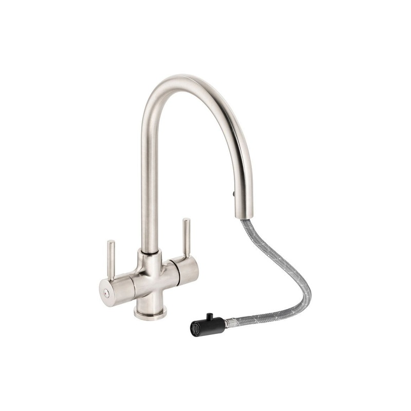 Abode Zest Monobloc Pull-Out Mixer Tap – Brushed Nickel