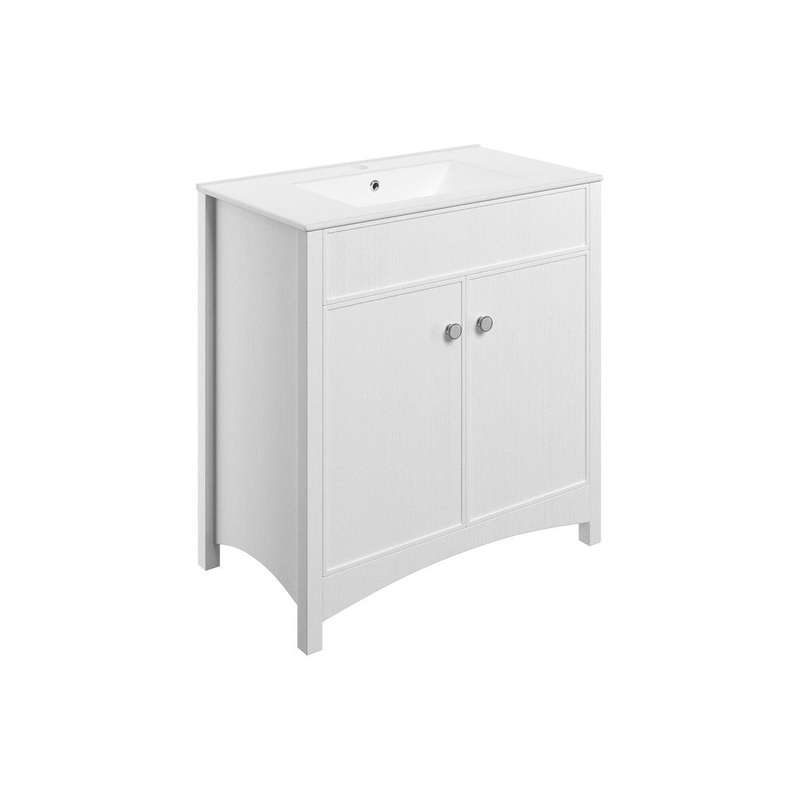 Paddock 810mm Floor Standing Basin Unit (exc. Basin) – Satin White Ash