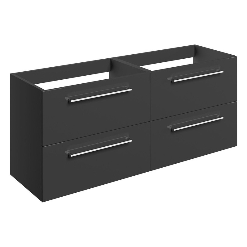 Bateba 1180mm Wall Hung 2 Drawer Basin Unit Run (No Top) – Anthracite Gloss
