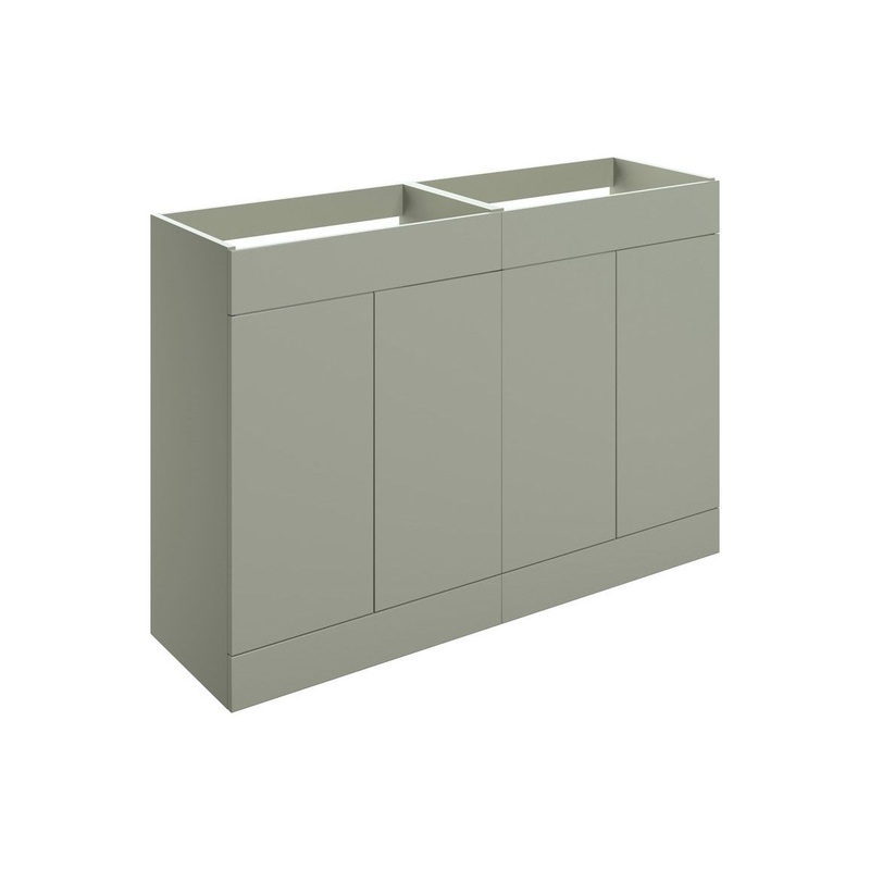 Glen 1180mm Floor Standing 4 Door Basin Unit (No Top) – Matt Olive Green