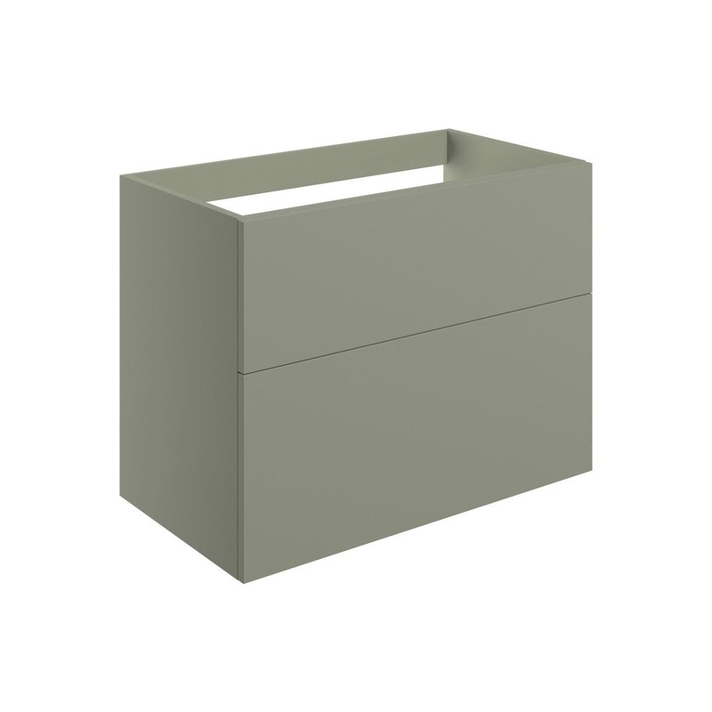 Glen 790mm Wall Hung 2 Drawer Basin Unit (No Top) – Matt Olive Green